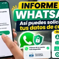 Informe de cuenta de WhatsApp para consultar datos y dispositivos vinculados.