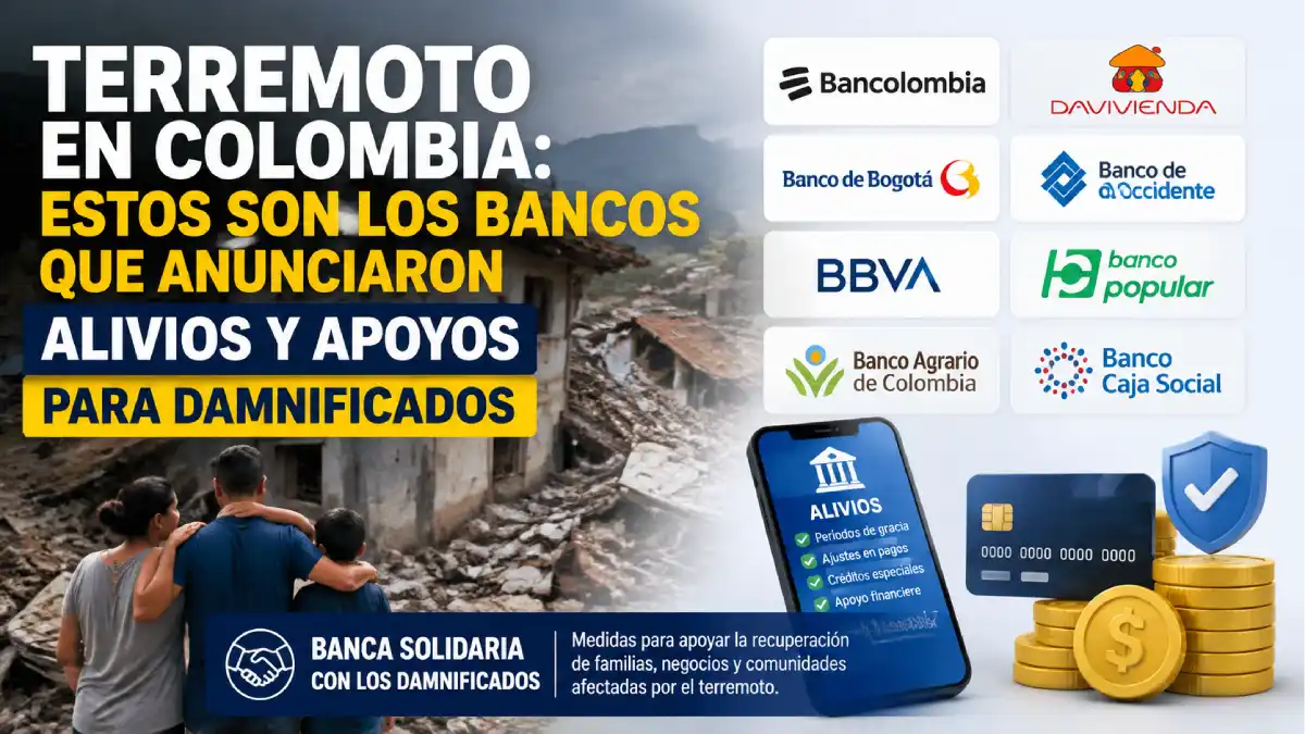 Terremoto en Colombia: estos son los bancos que anunciaron alivios y créditos para damnificados 1 Bancos anuncian alivios financieros para damnificados del terremoto en Colombia