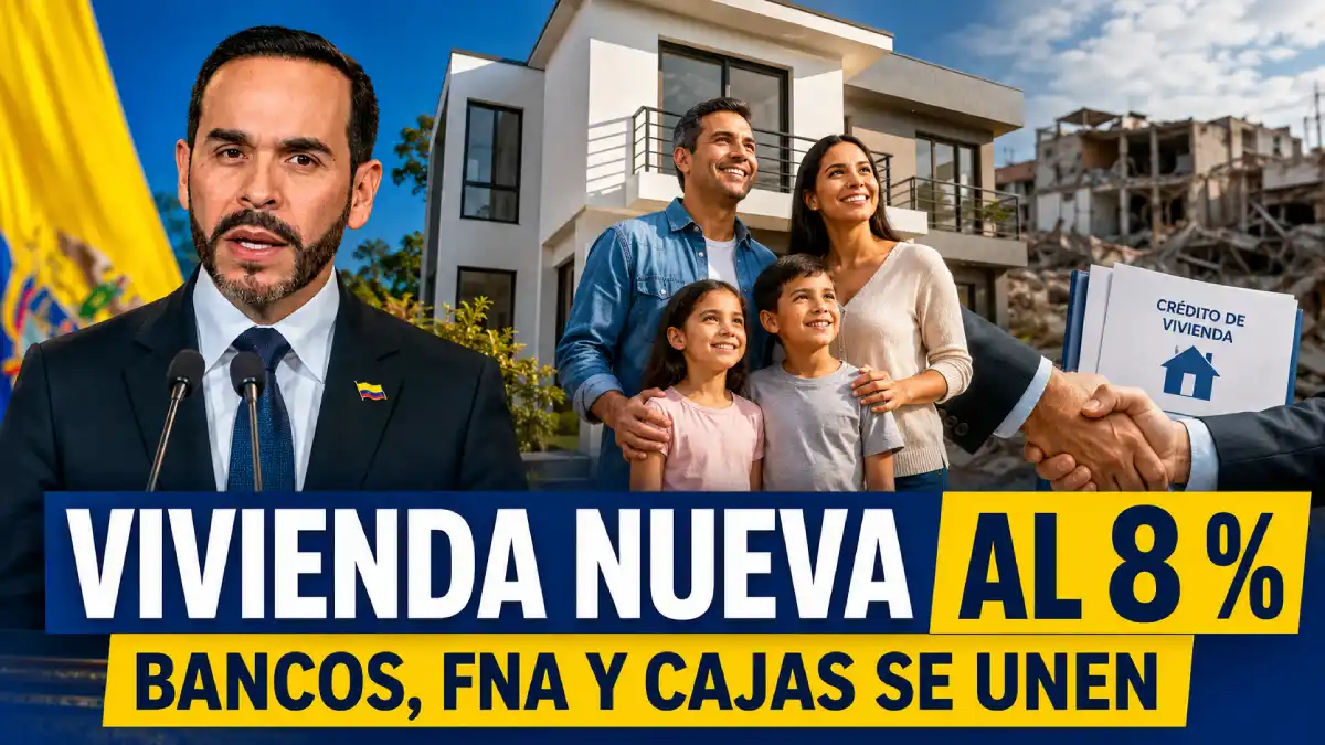 Créditos de vivienda nueva al 8 %: Gobierno, bancos, FNA y cajas se unen por damnificados 1 Créditos de vivienda nueva al 8 % para damnificados por el terremoto