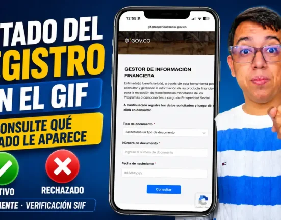 Estado del registro en el GIF de Prosperidad Social y Verificación SIIF