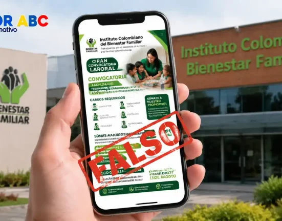 Persona revisa una falsa convocatoria laboral del ICBF difundida en redes sociales.