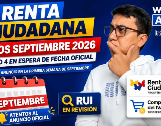 Renta Ciudadana septiembre 2026 nuevo ciclo de pagos