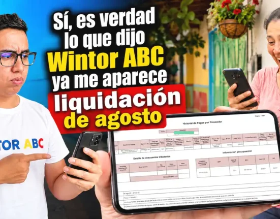 Imagen sobre mujer feliz con celular que verifico ya registran la liquidación de agosto IMG