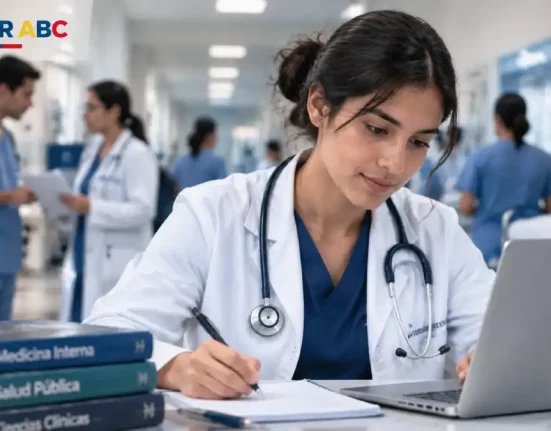Interno de medicina revisando información sobre los giros anunciados por el Ministerio de Salud en Colombia
