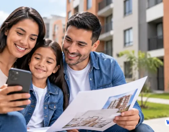 Familia consultando información del programa Ahorro para mi Casa Bogotá 2026.