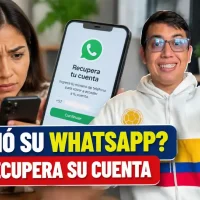 Persona recuperando una cuenta de WhatsApp desde su celular.