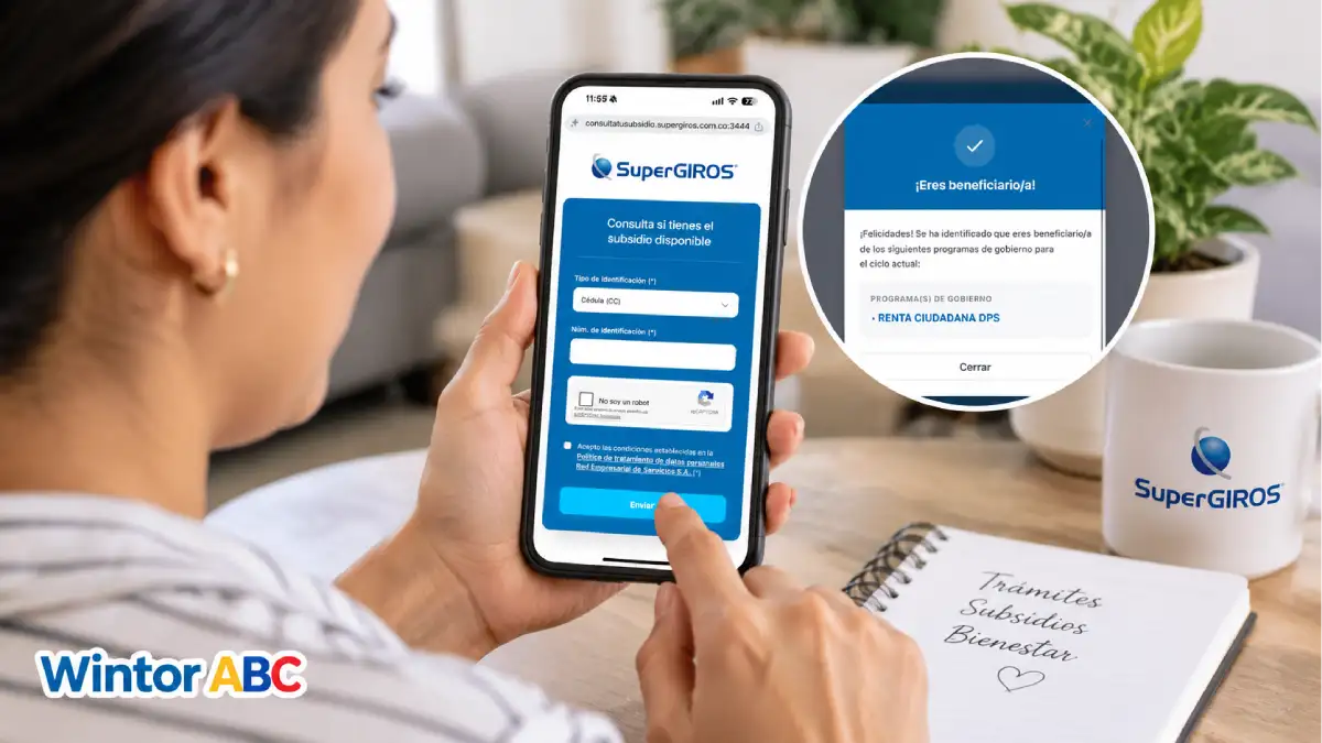 Nuevo link de SuperGIROS: consulte si tiene un subsidio disponible 1 Persona consulta en su celular información sobre subsidios en SuperGIROS.