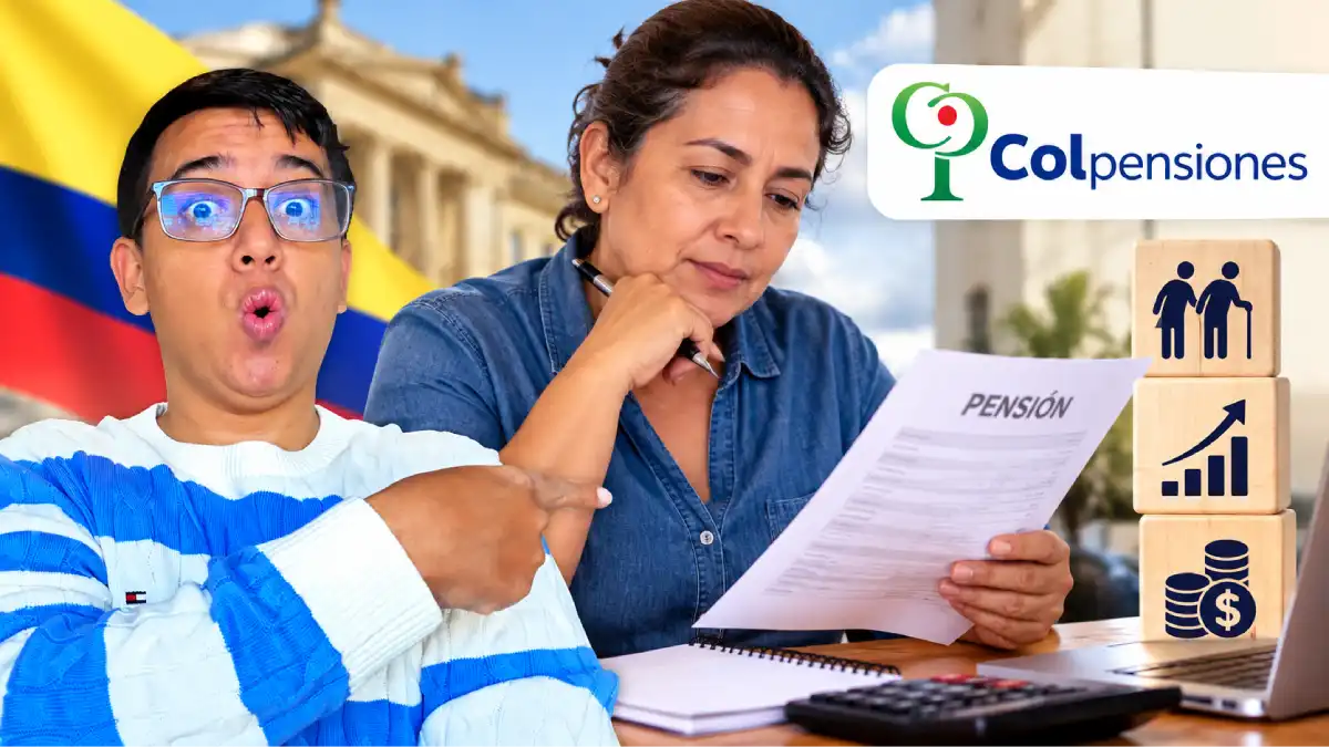 Trabajadora independiente revisa documentos de pensión junto a Wintor ABC, información sobre subsidio al aporte pensional en Colombia 2026.