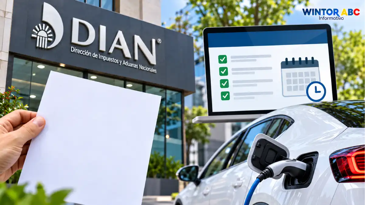 ¿Compró un carro híbrido o eléctrico? DIAN anuncia cambios para solicitar la devolución del IVA 1 Vehículo eléctrico conectado a un cargador frente a la DIAN, entidad que anunció cambios para solicitar la devolución del IVA de carros híbridos y eléctricos.